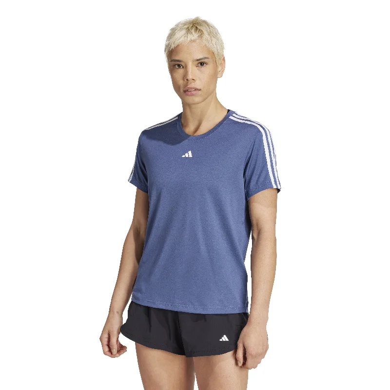 Women's Adidas AEROREADY Train Essentials 3-Stripes T-Shirt-- Notch Collar Peter Pan Collar Cowl Neck Women's Adidas AEROREADY Train Essentials 3-Stripes T-Shirt-- Notch Collar Peter Pan Collar Cowl Neck