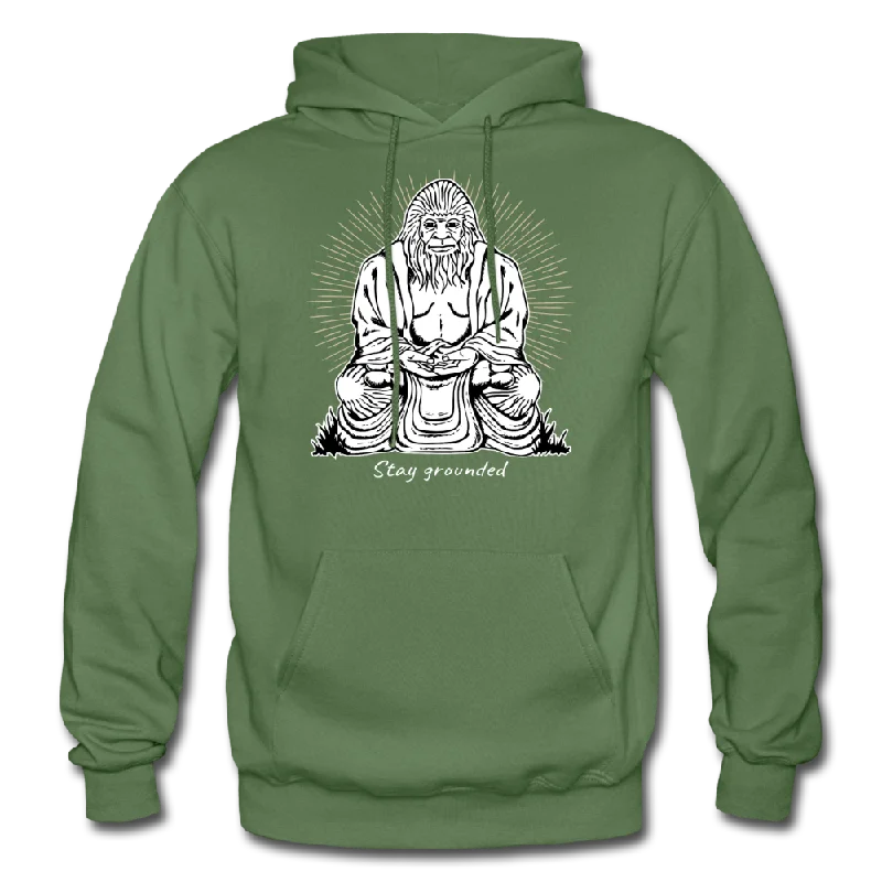 Bigfoot Buddha/Stay Grounded - Unisex Premium Hoodie Hoodie with Camouflage Military Edgy Bigfoot Buddha/Stay Grounded - Unisex Premium Hoodie Hoodie with Camouflage Military Edgy