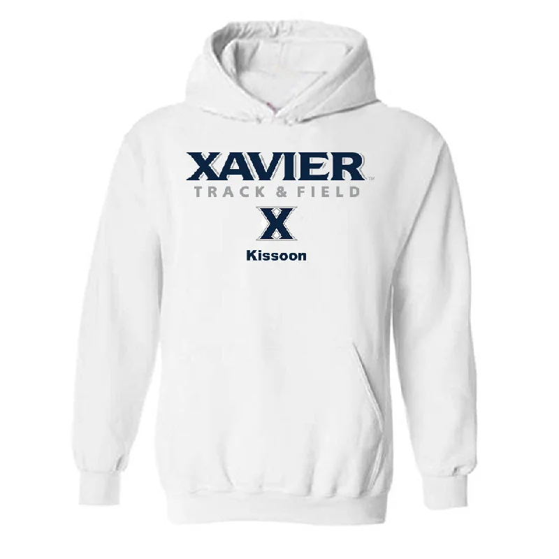 Xavier - NCAA Women's Track & Field : Alecia Kissoon - Classic Shersey Hooded Sweatshirt Hoodie with Zipper Placket Modern Functional Xavier - NCAA Women's Track & Field : Alecia Kissoon - Classic Shersey Hooded Sweatshirt Hoodie with Zipper Placket Modern Functional