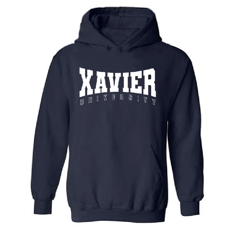 Xavier - NCAA Women's Track & Field : Alecia Kissoon - Generic Shersey Hooded Sweatshirt Hoodie with Set-In Sleeves Structured Classic Xavier - NCAA Women's Track & Field : Alecia Kissoon - Generic Shersey Hooded Sweatshirt Hoodie with Set-In Sleeves Structured Classic