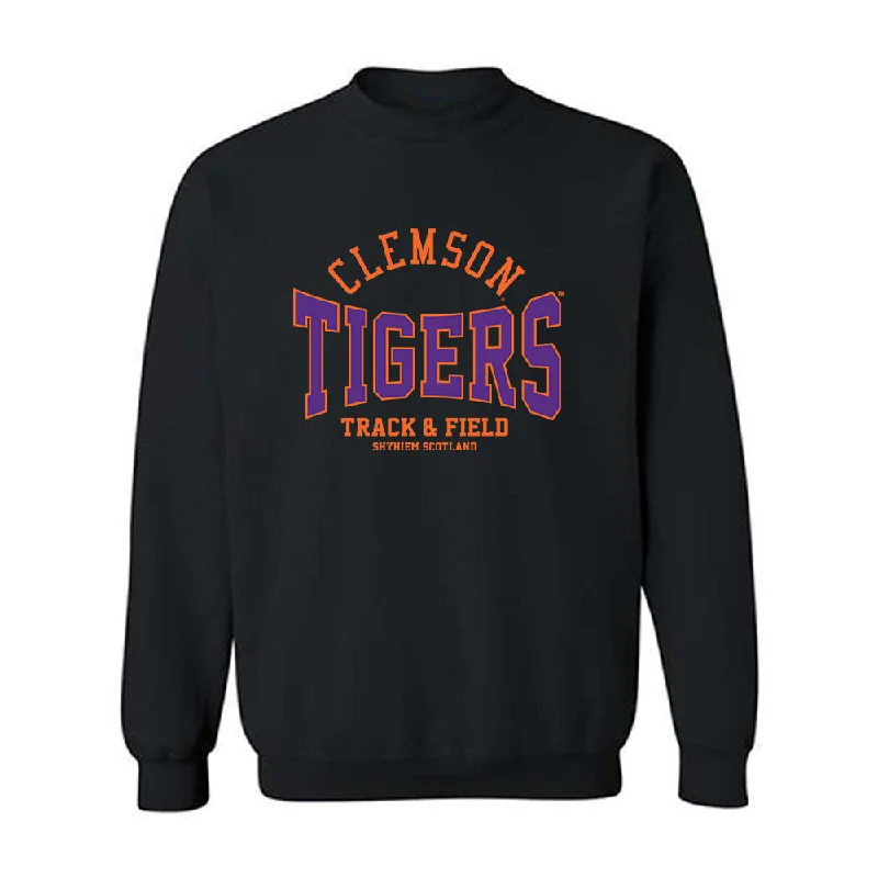 Clemson - NCAA Women's Track & Field : Shyhiem Scotland - Classic Fashion Shersey Crewneck Sweatshirt Hoodie with Relaxed Fit Easy Casual Clemson - NCAA Women's Track & Field : Shyhiem Scotland - Classic Fashion Shersey Crewneck Sweatshirt Hoodie with Relaxed Fit Easy Casual