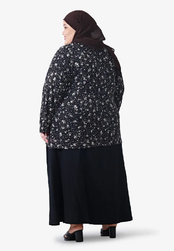 Casadee Soft Floral Long Sleeve Tee - Black