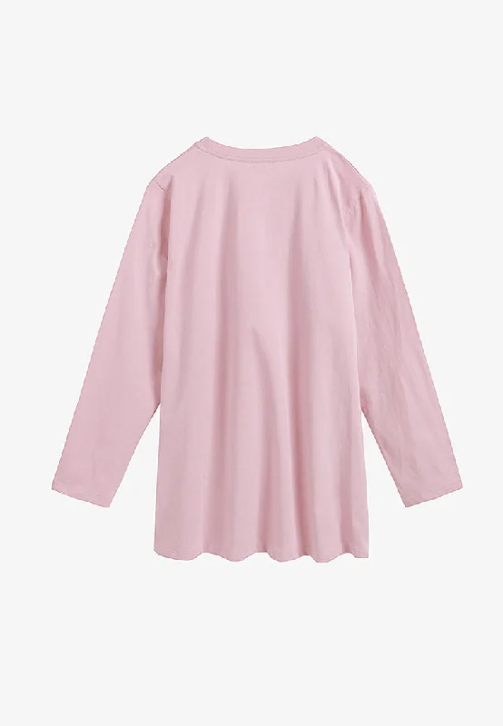 Gaia Long Sleeve Staycation Tee - Pink