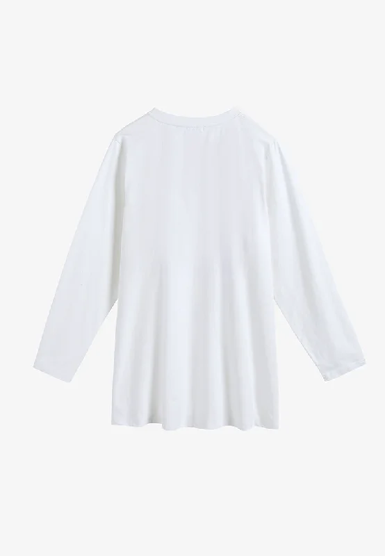 Gaia Long Sleeve Staycation Tee - White