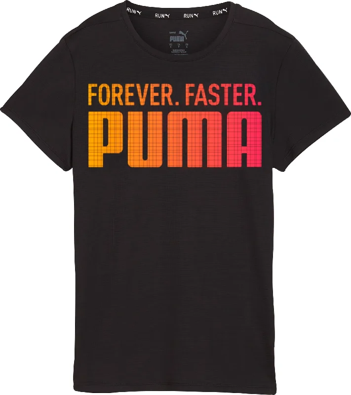 Puma Run Favourite Graphic Short Sleeve Womens Running Top - Black