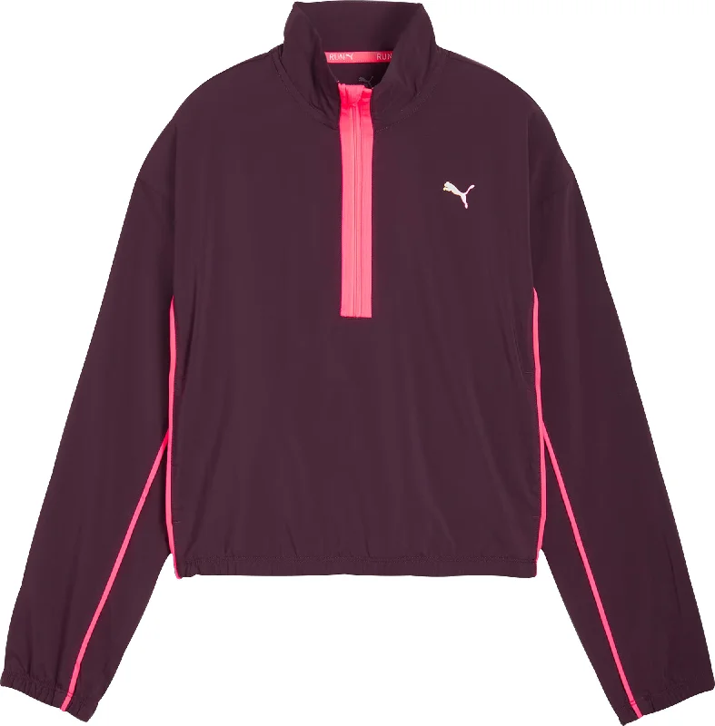 Puma Run For Her Woven Half Zip Womens Running Top - Purple