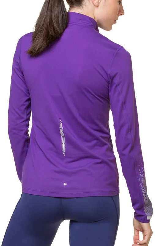 Ronhill Tech Reflect Half Zip Long Sleeve Womens Running Top - Purple