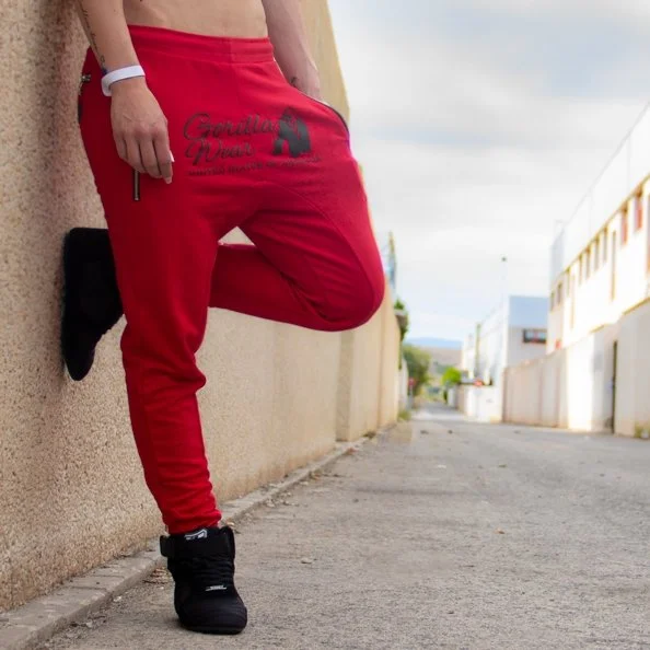 Gorilla Wear Celina Drop Crotch Joggers - Red