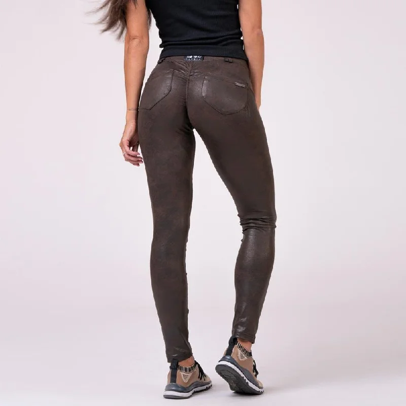 Nebbia Leather Look Bubble Butt Pants 538 - Brown