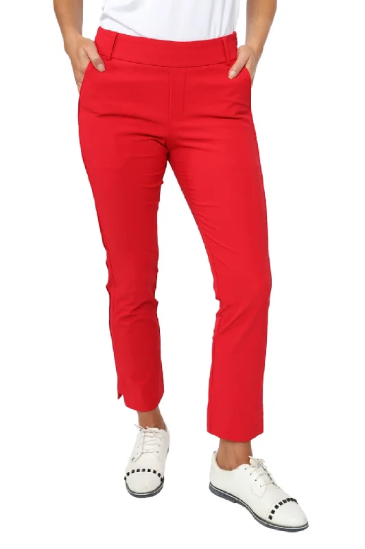 Red Stretch Ankle Pant