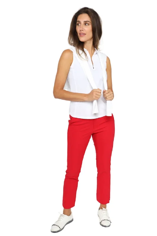 Red Stretch Ankle Pant