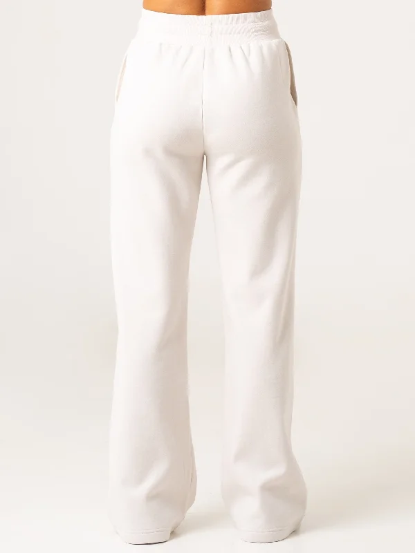 Wide Leg Track Pants - Oat