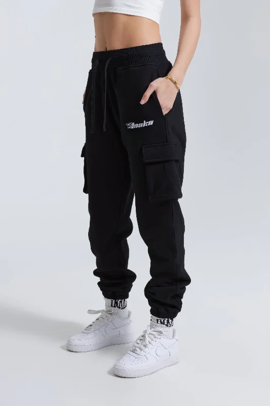 WOMENS FLEECE CARGOS - ONYX