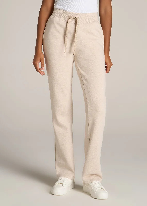 Wearever Fleece Open-Bottom Sweatpants for Tall Women in Oatmeal Mix