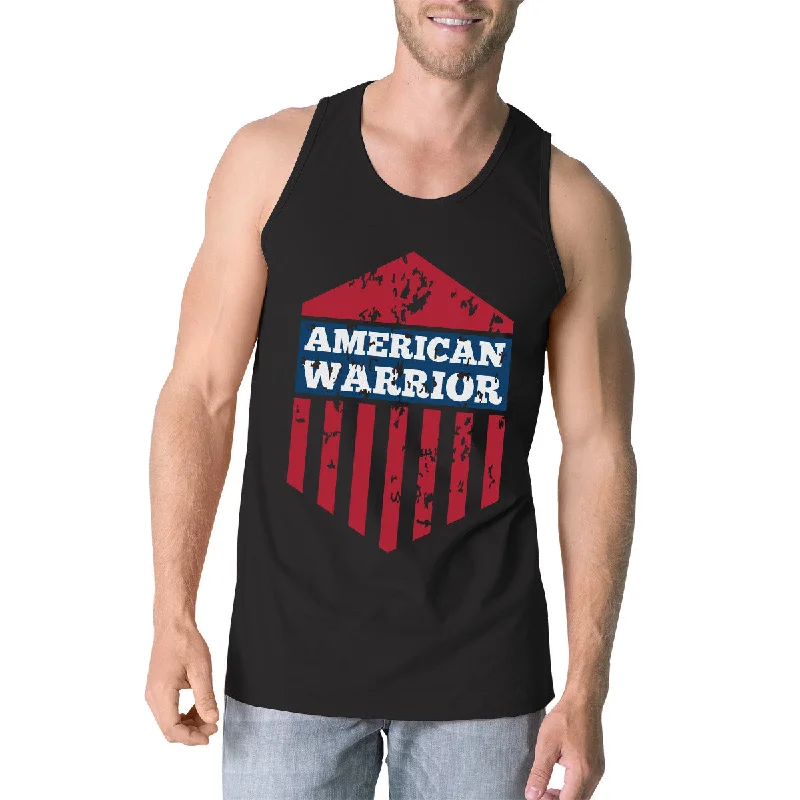 American Warrior Black Crewneck Graphic Tanks For Men Gift For Him