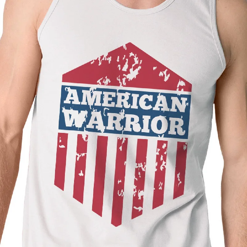 American Warrior White Crewneck Graphic Tanks For Men Gift For Him