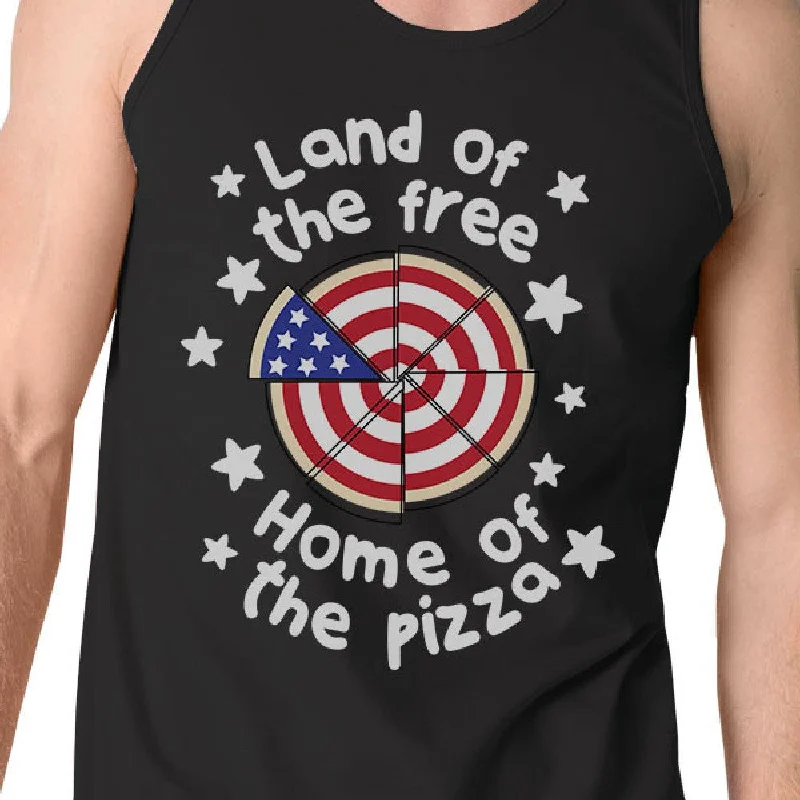 Home Of The Pizza Funny Design Independence Day Tank Top For Men