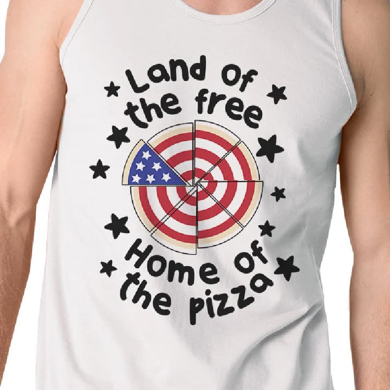 Home Of The Pizza Funny Saying Men's Tank Top Gift For Pizza Lovers