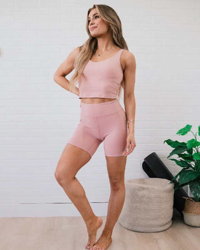 Rae Mode V Neck Yoga Tank - Pink