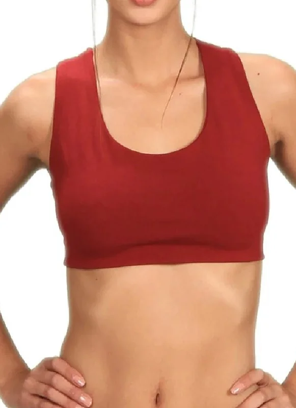 Shanti Strappy Yoga Tank Bra in Crimson Red