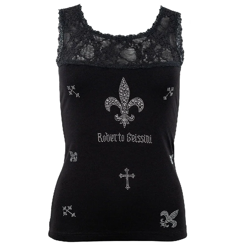 Damen-TOP-LACE-black