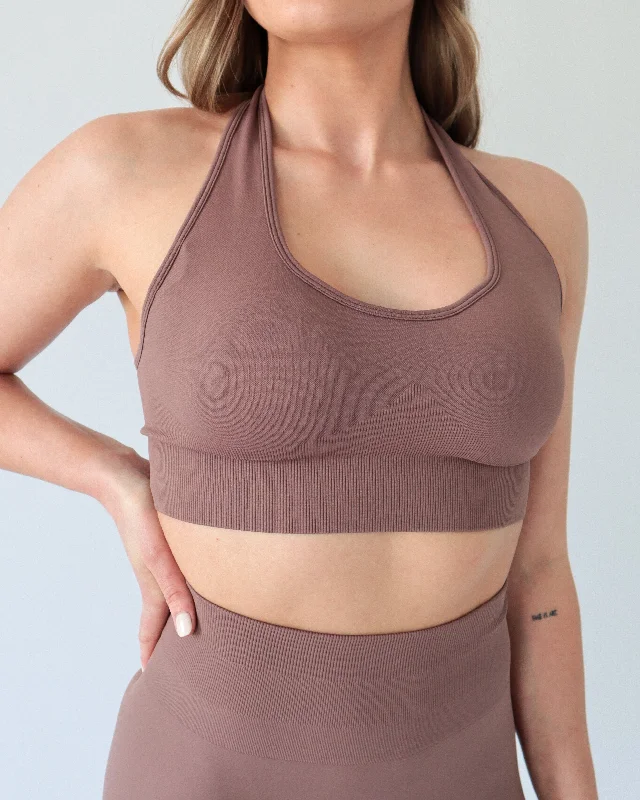 ENHANCE HALTER TOP - Cocoa