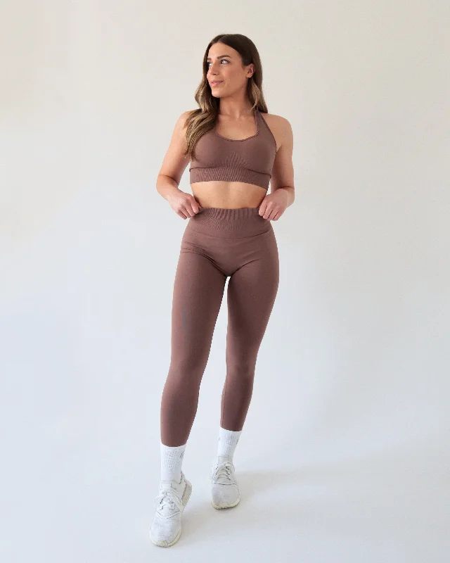 ENHANCE HALTER TOP - Cocoa