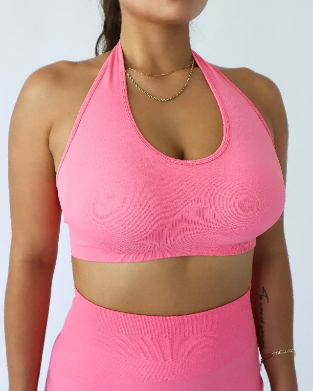 ENHANCE HALTER TOP - Coral