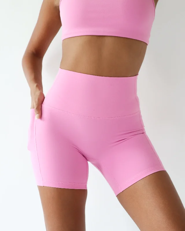 PERFORMANCE POCKET BIKER SHORTS - Bubblegum