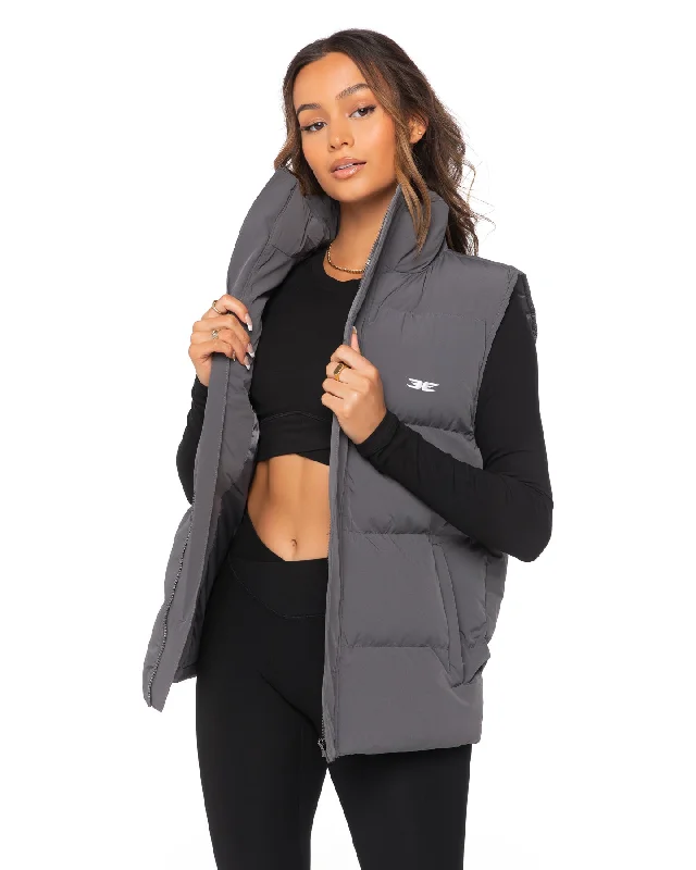 Unisex Puffer Vest - Grey