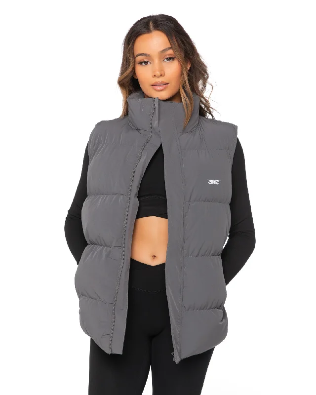 Unisex Puffer Vest - Grey