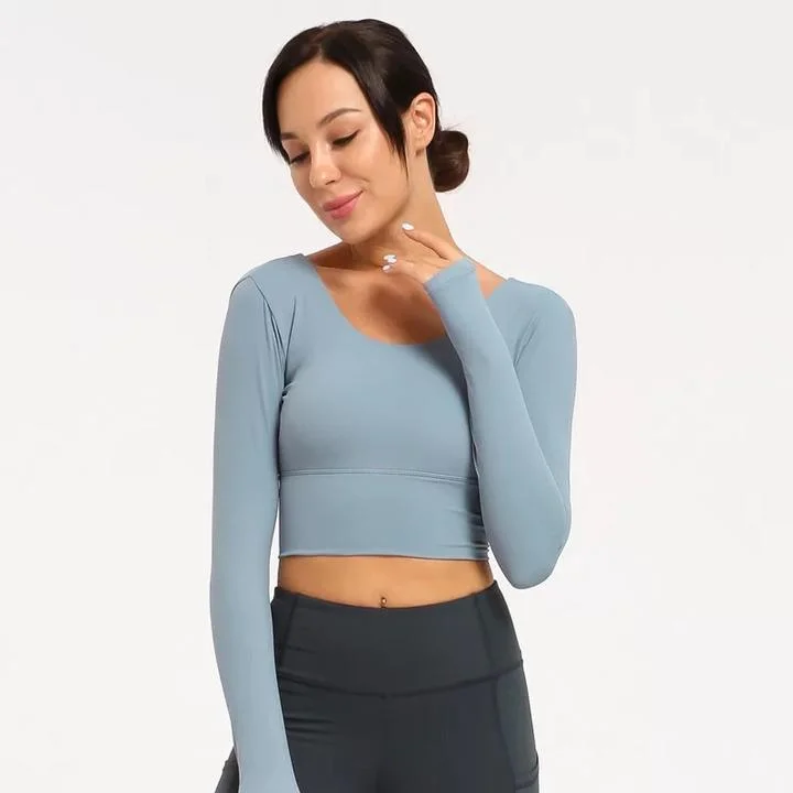 Baller Babe Ruby Long Sleeve Middi Top Blue