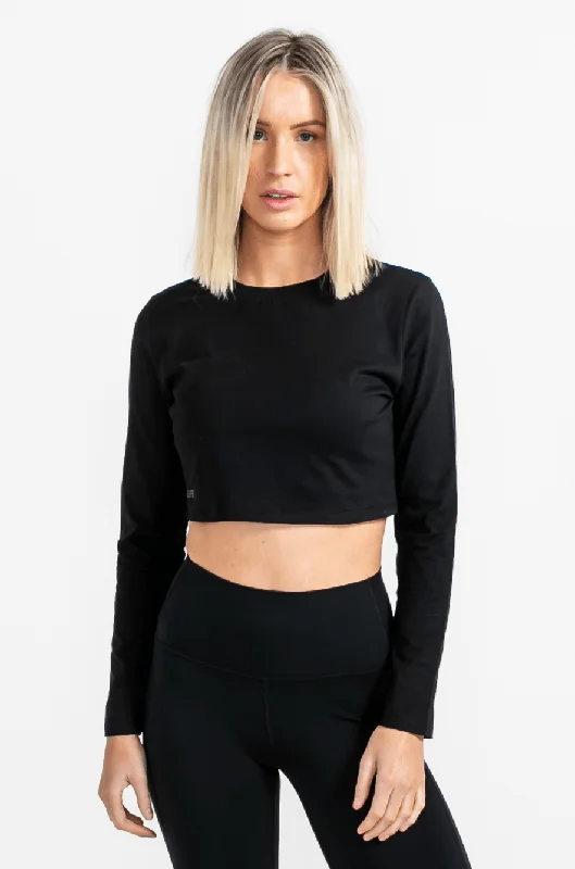 Icon Long Sleeve Crop - Black