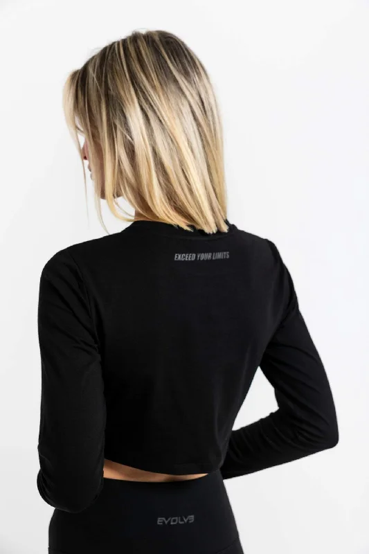 Icon Long Sleeve Crop - Black