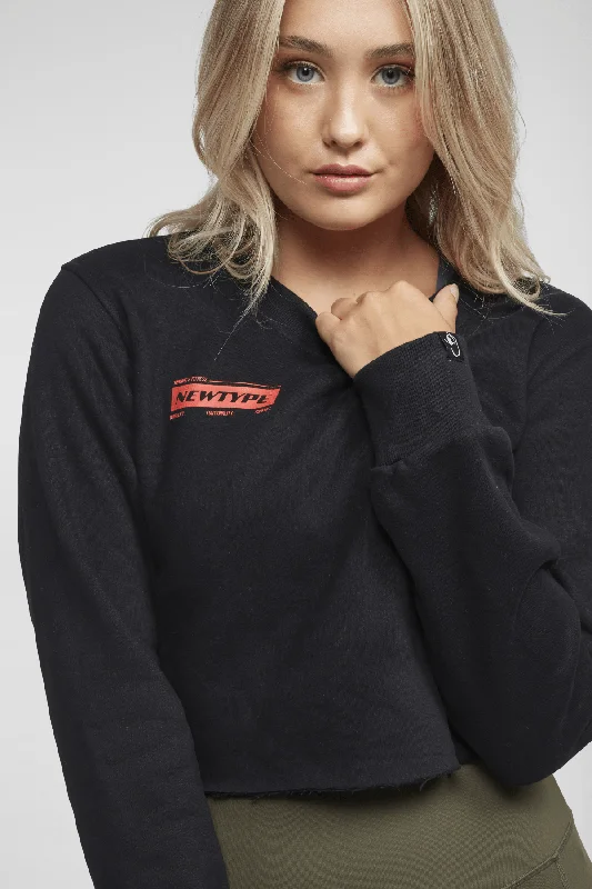 Ignite Cropped Crew - Black