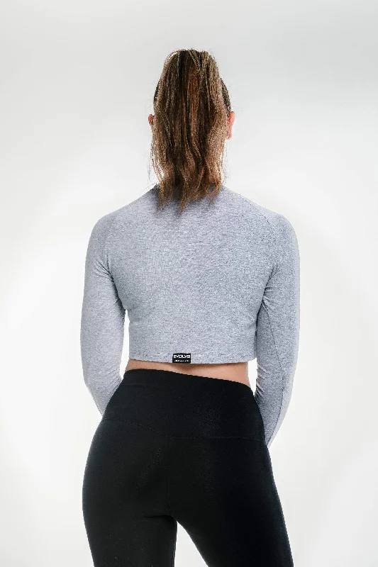 Long Sleeve Crop - Grey