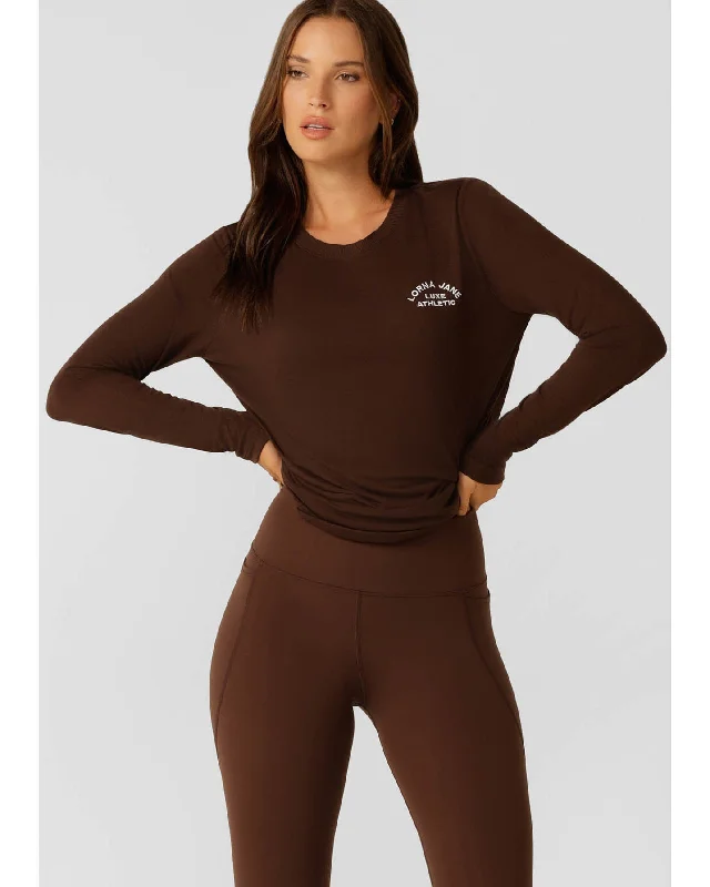 Lorna Jane Lotus Long Sleeve Top - Espresso