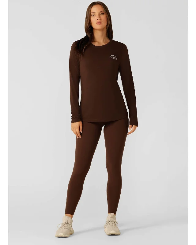 Lorna Jane Lotus Long Sleeve Top - Espresso