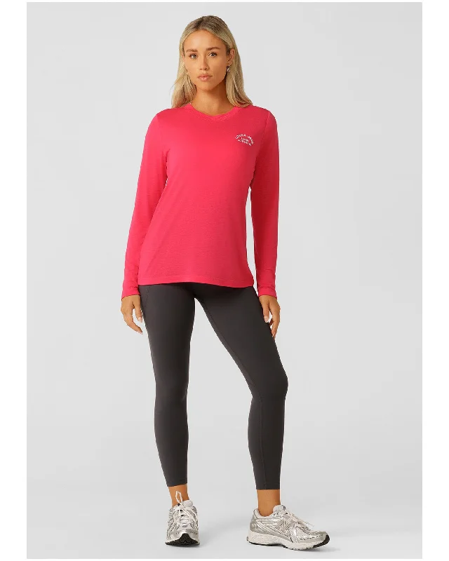 Lorna Jane Lotus Long Sleeve Top - Neon Raspberry