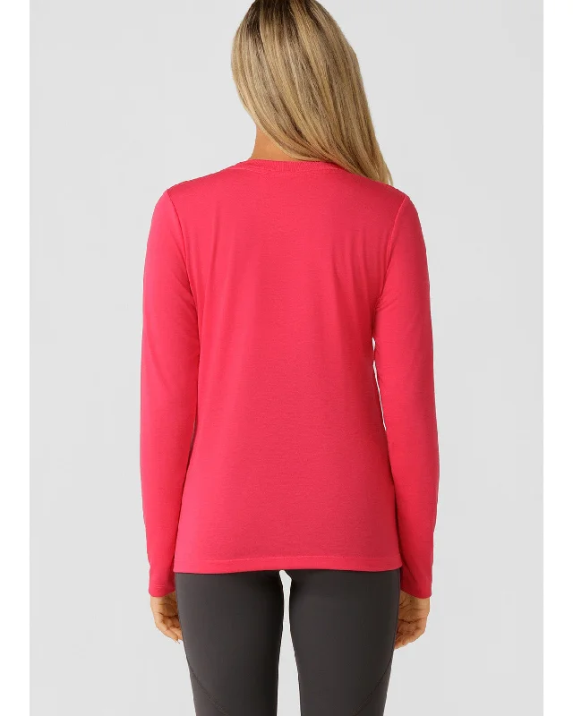 Lorna Jane Lotus Long Sleeve Top - Neon Raspberry