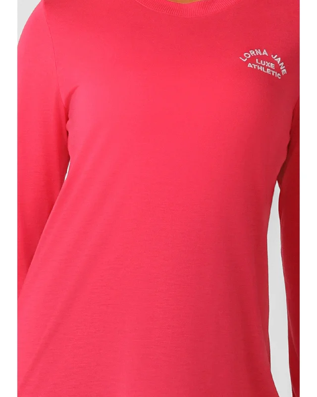 Lorna Jane Lotus Long Sleeve Top - Neon Raspberry