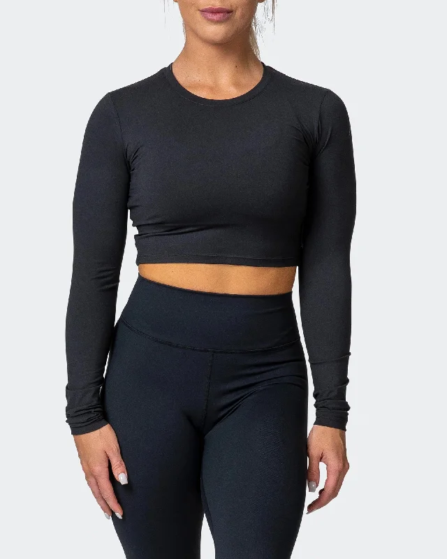 MN EVERYDAY CROPPED LONG SLEEVE TOP Black