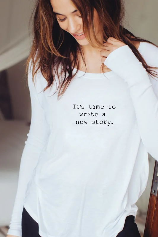 ""New Story"" Flowy Long Sleeve Tee