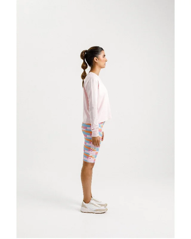 Rose Road Long Sleeve Cropped Tee - Pastel Pink