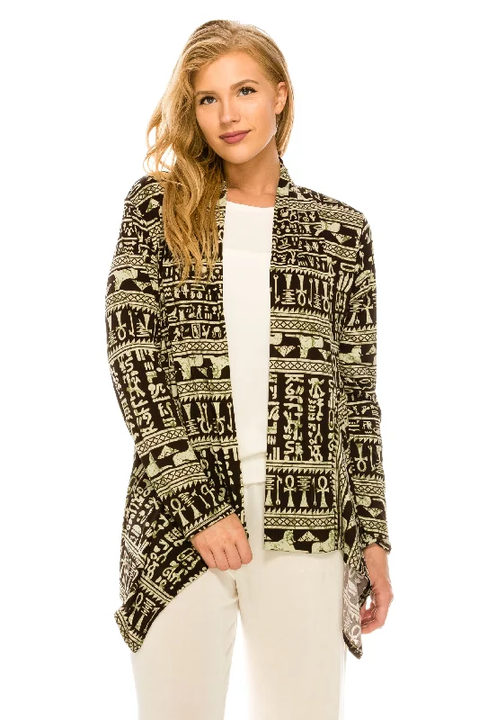 Stretchy Print Mid Cut Jacket Long Sleeve Print-4028BN-LRP1-W164