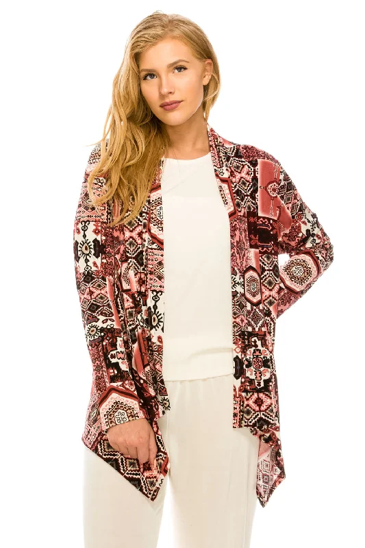 Stretchy Print Mid Cut Jacket Long Sleeve Print-4028BN-LRP1-W166