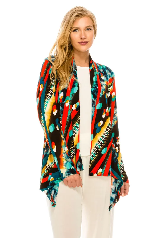 Stretchy Print Mid Cut Jacket Long Sleeve Print-4028BN-LRP1-W175