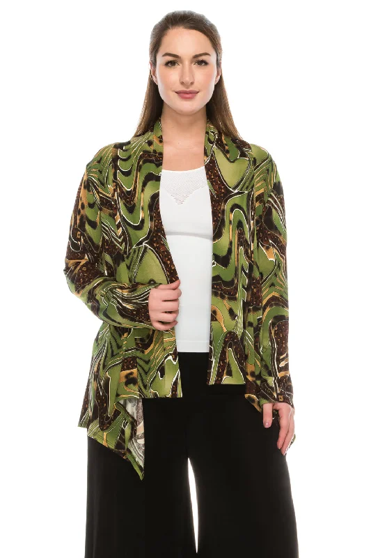 Stretchy Print Mid Cut Jacket Long Sleeve Print-4028BN-LRP1-W984