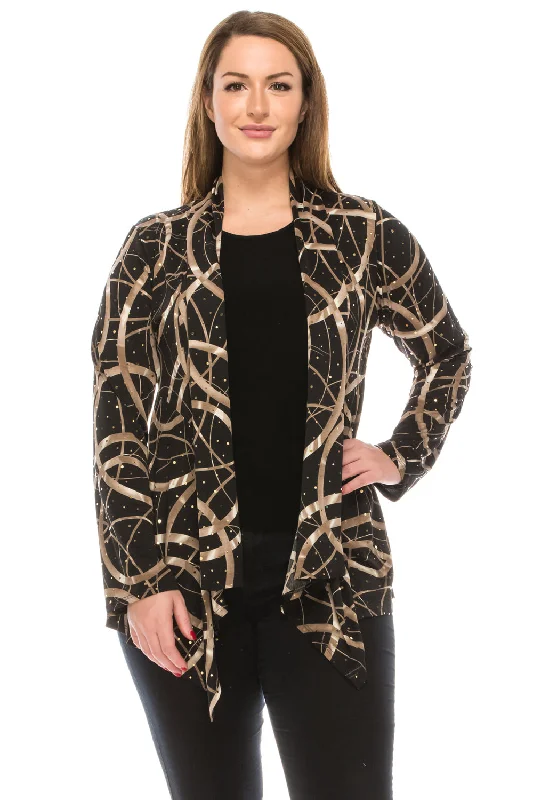 Glitter Mid Cut Jacket Long Sleeve Print Glitter-4028GL-LRP1-G008