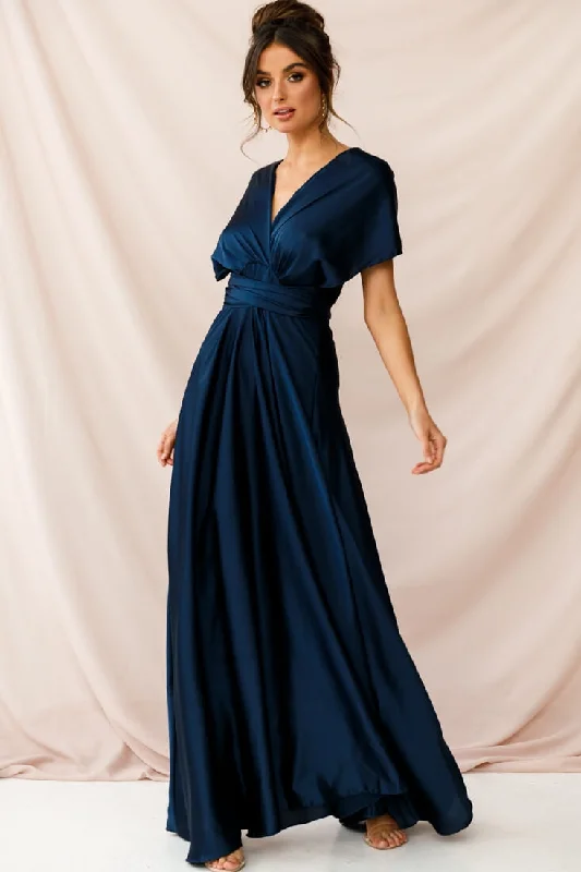 Ariana Multiway Mid Sleeve Maxi Dress Navy